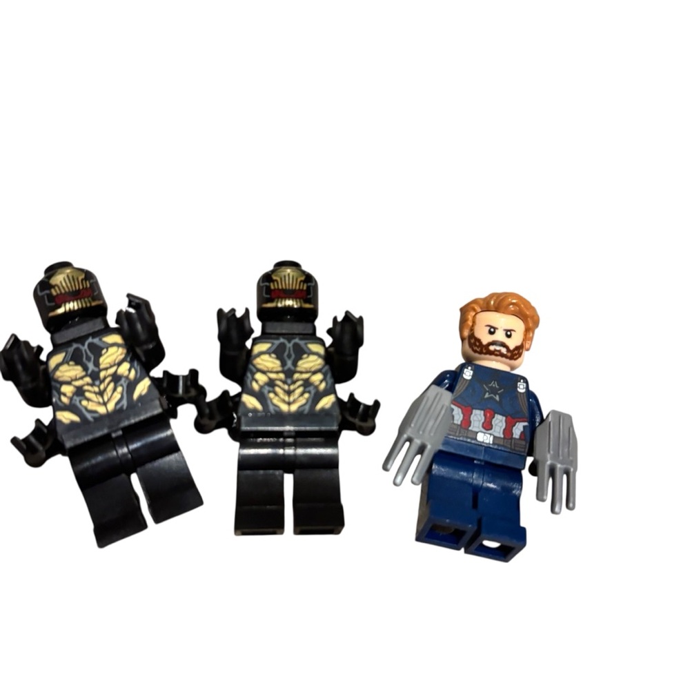 Lot of three Avengers Lego Mini Figs One Captain America and‎ 2 Outriders